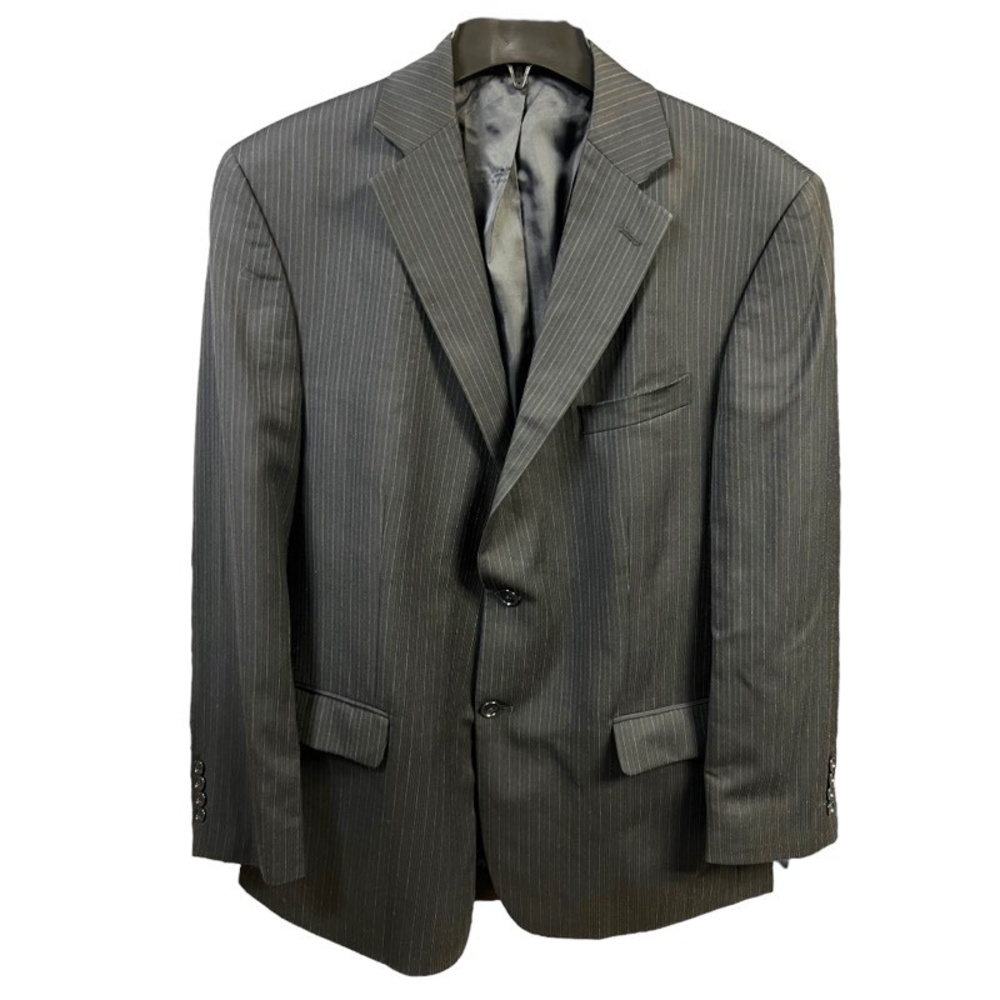 Geoffrey Beene‎ Blazer 44R Multicolor Gray Pinstripe Two Button Classic Tailored